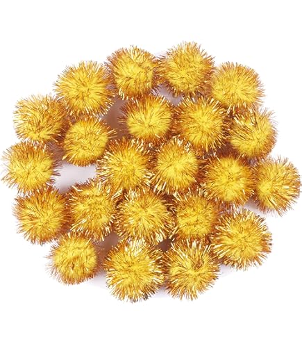 Amazon.com: The Crafts Outlet Chenille Sparkly Pom Poms